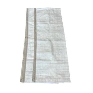 BURLINGTON HOUSE Pair Textured Weaves VALANCES Ivory Beige Neutrals 82" Vtg USA